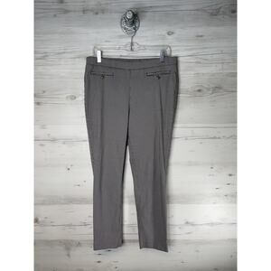 Anne Klein Pants Womens 14 Black White Gingham Check Slim Ankle Dress Trousers